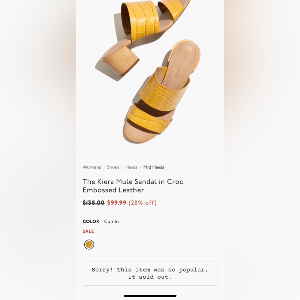 MADEWELL - The Kiera Mule Sandal in Croc Embossed Leather - Picture 6 of 6